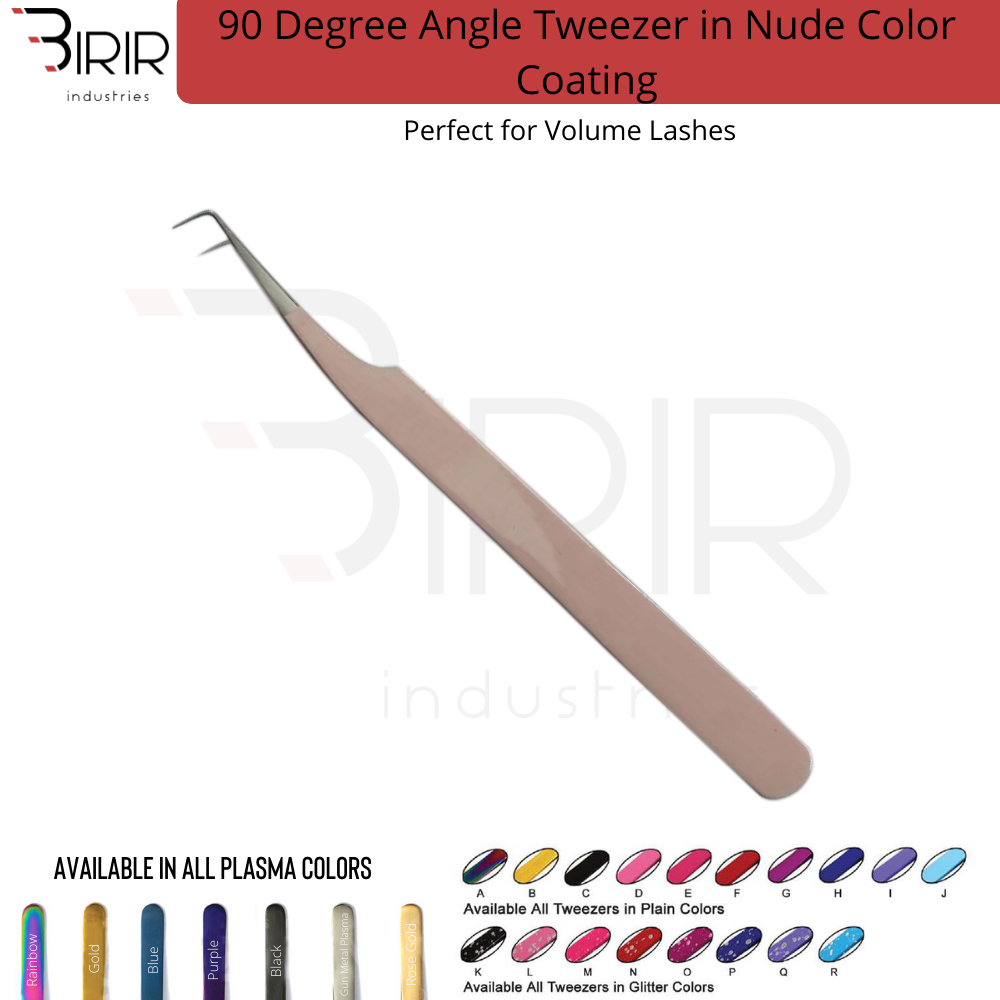 90 Degree Tweezer in Nude Color Coating