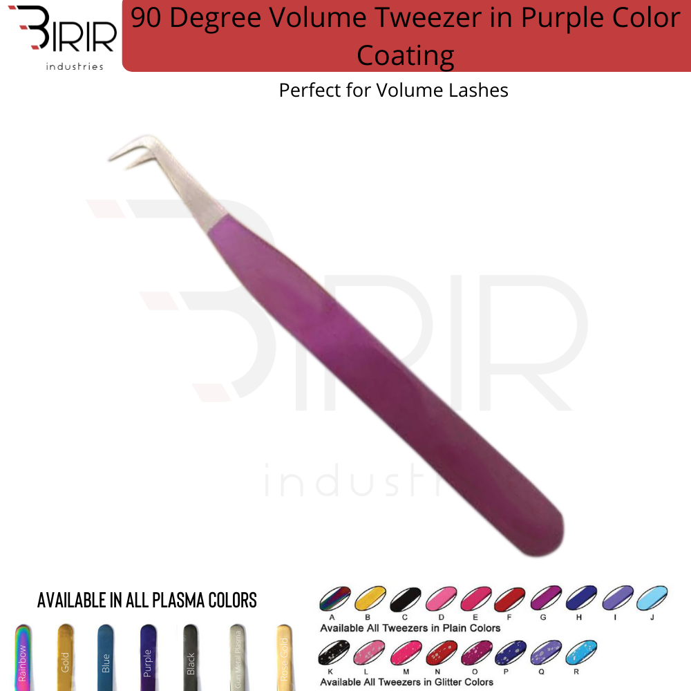 90 Degree Volume Tweezer in Purple Color Coating