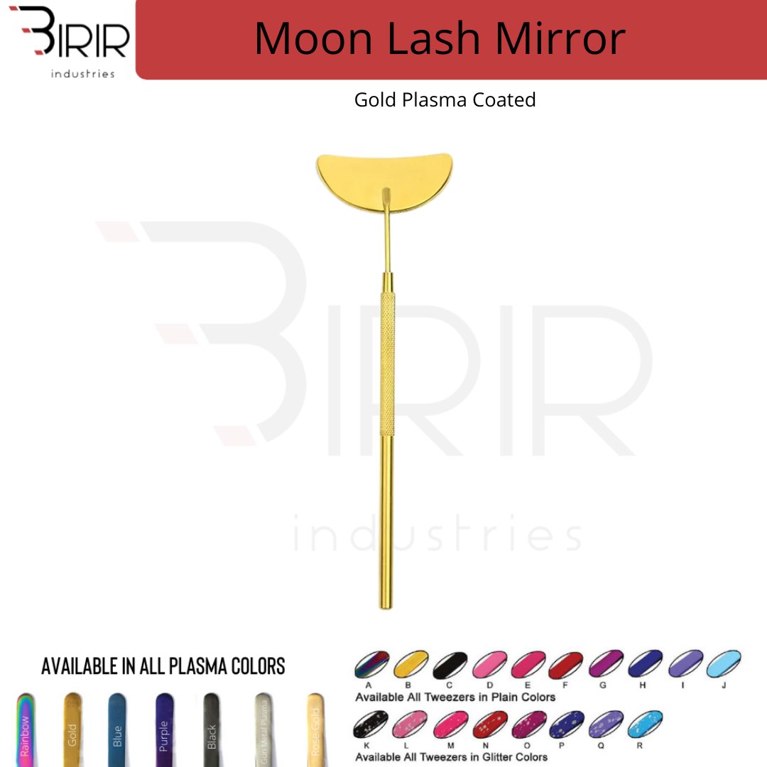 Moon Shape Eyelash Mirror With Gold Plasma