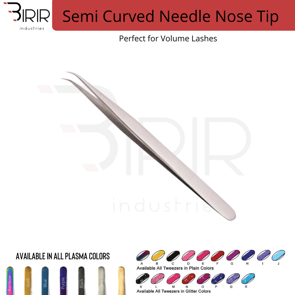 Semi Curved Tweezer Needle Nose Tip