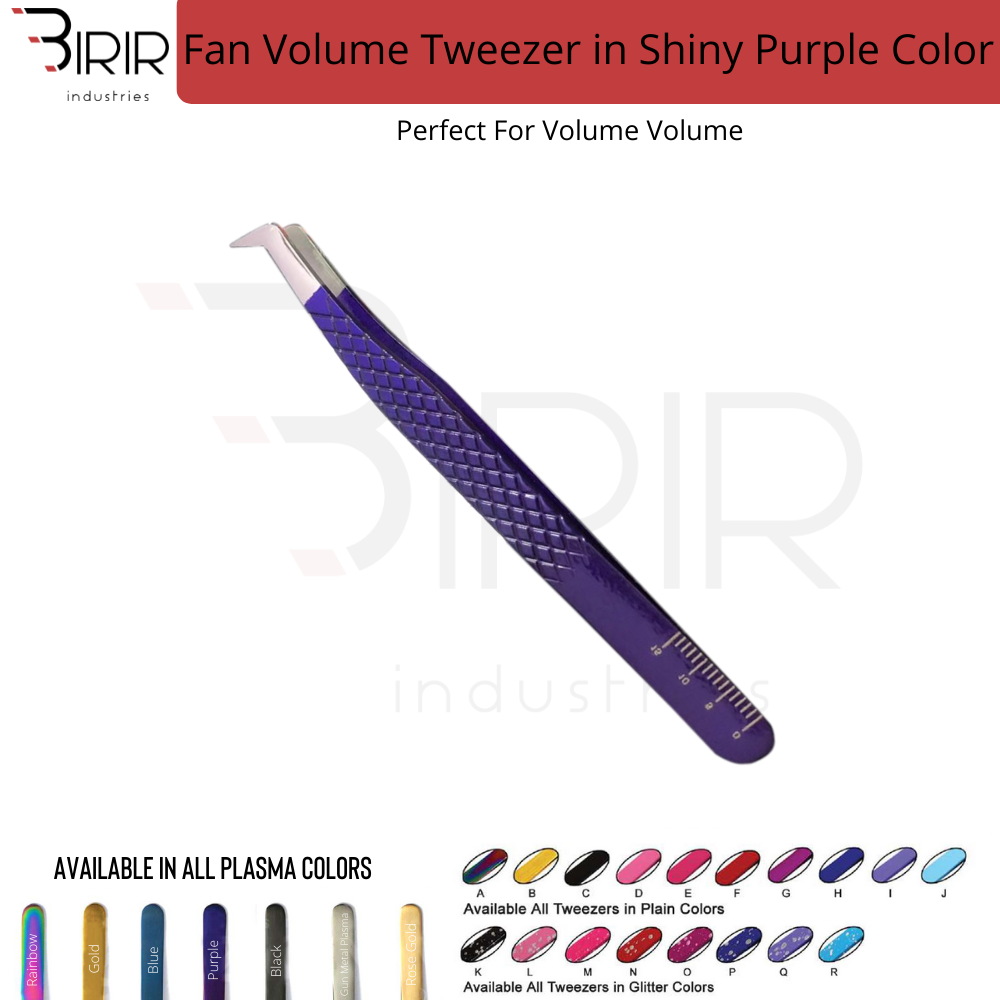 Volume Fan Tweezer In Shiny Purple Color Coating