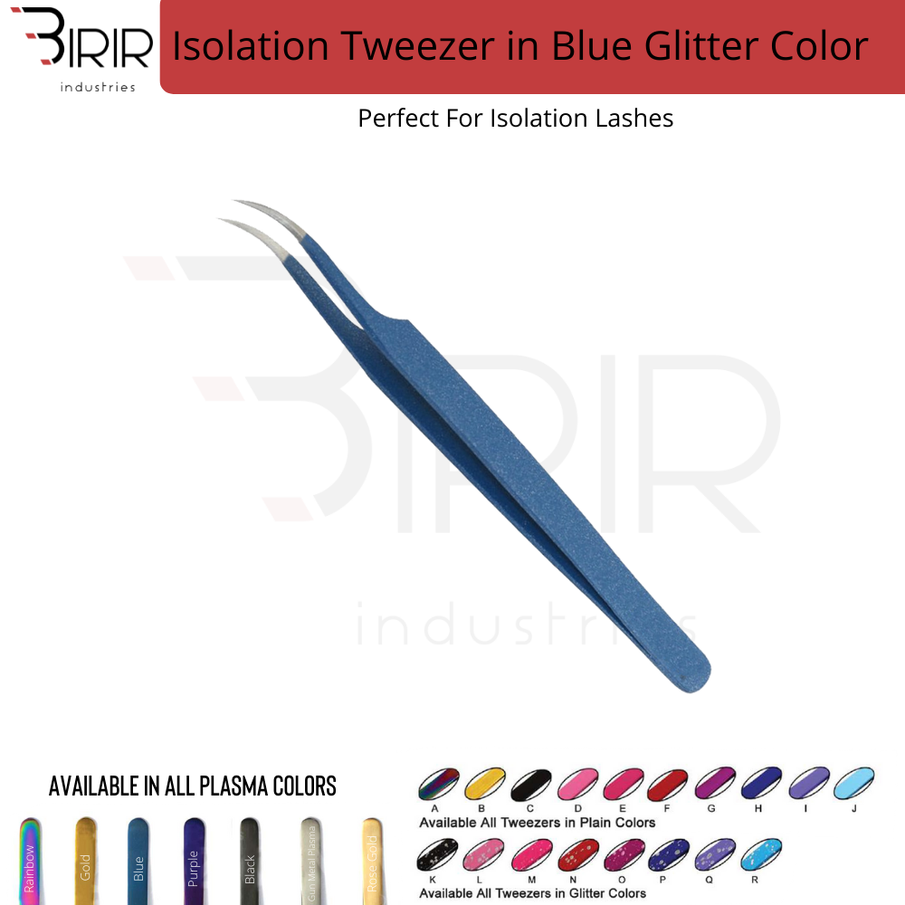 Isolation Tweezer In Blue Glitter Grip