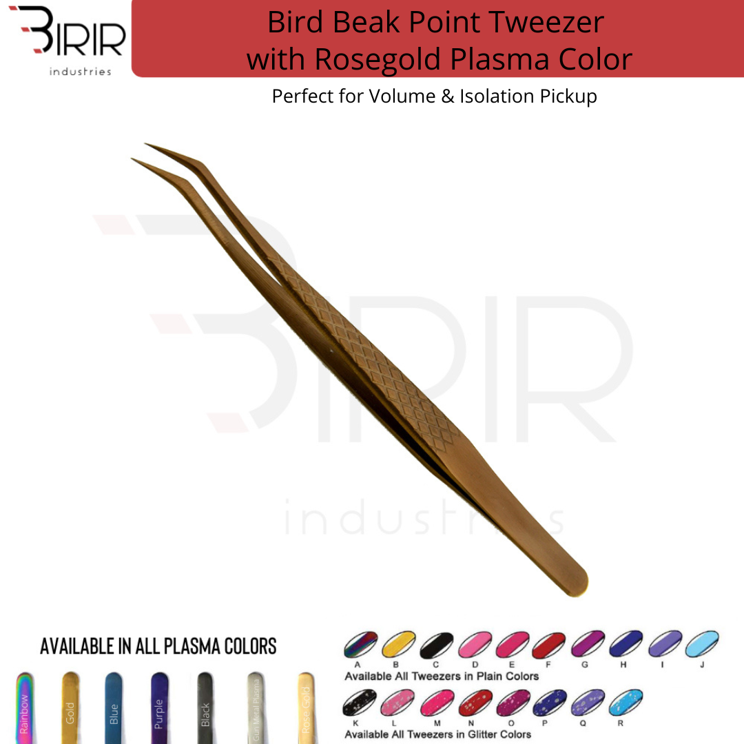 Bird Beak Point Tweezer With Rosegold Plasma