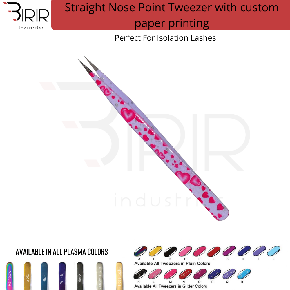 Straight Nose Point Tweezer With Custom Paper Coating