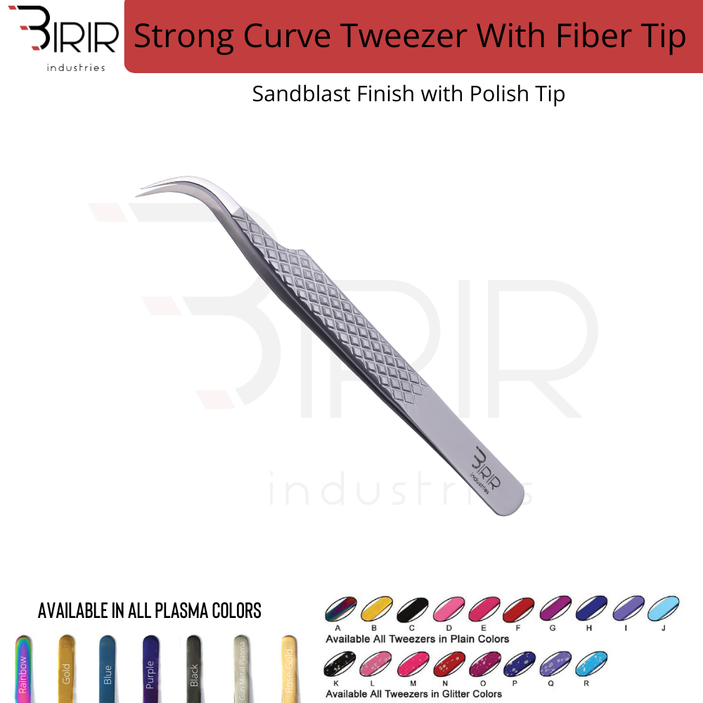 strong curve tweezer fiber tip sandblasted tweezer